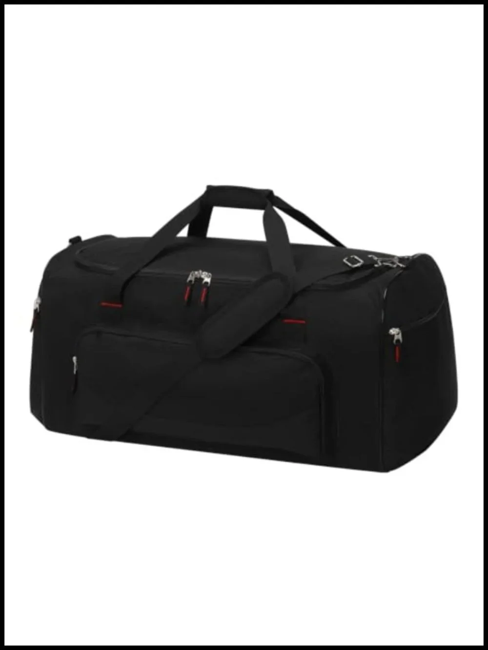 70L Travel Duffel Bag with 5 Pockets, Water-Resistant Weekender Overnight Gym